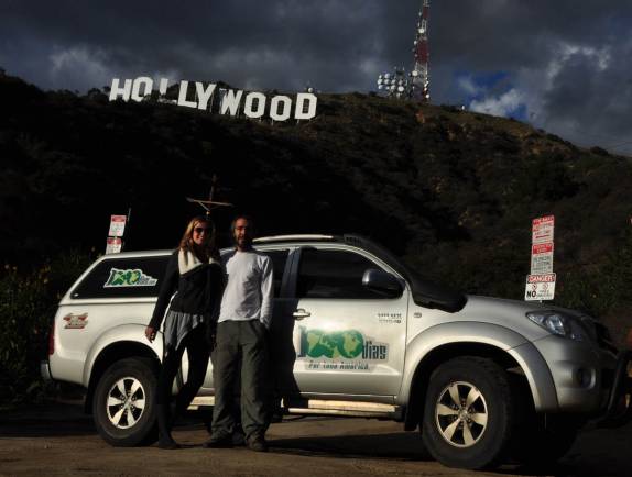 Essa foto clássica não poderia faltar numa volta pela América! (em Los Angeles, na Califórnia - Estados Unidos)